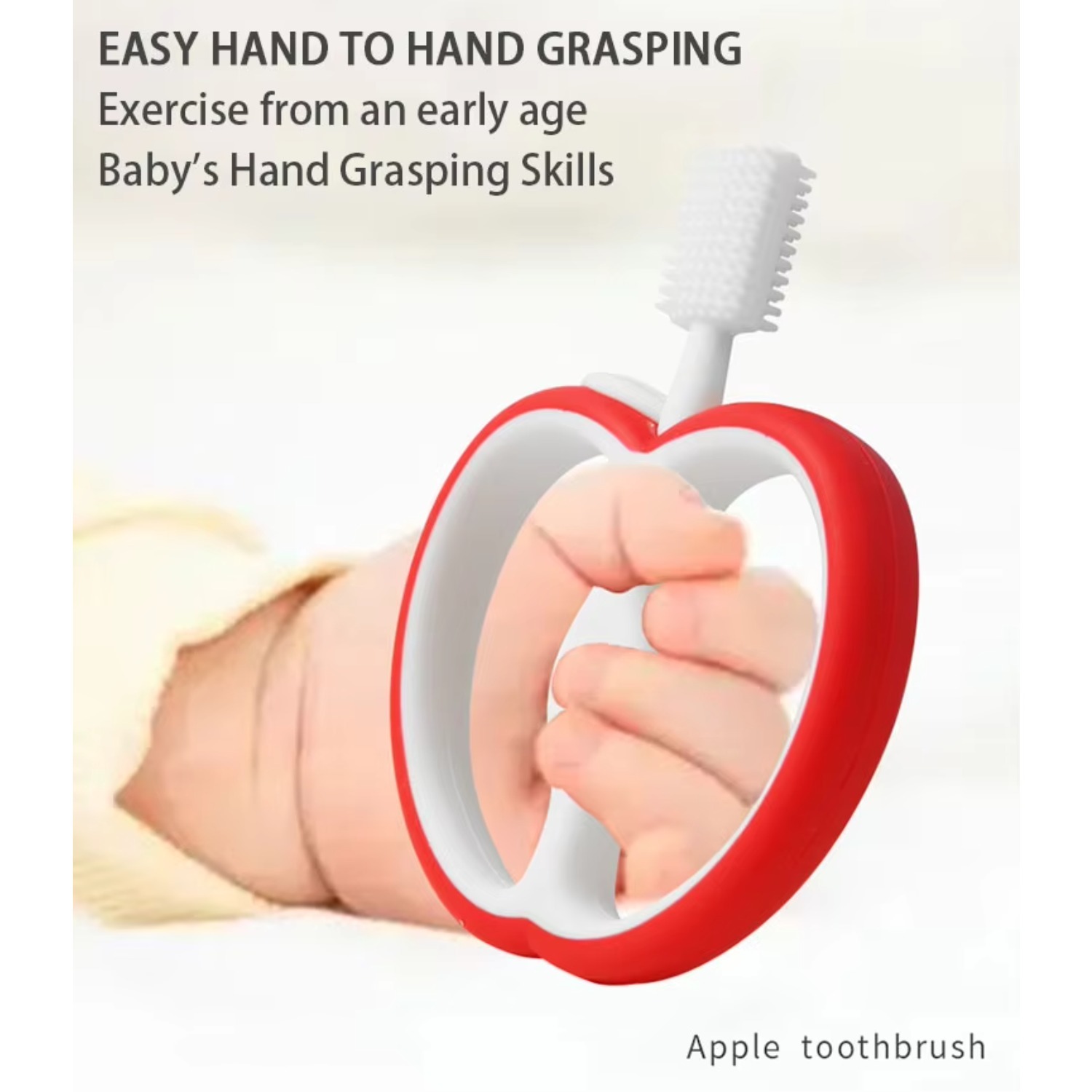 Baby Food Apple - Cute Apple Silicone Teether, Food-Grade Baby