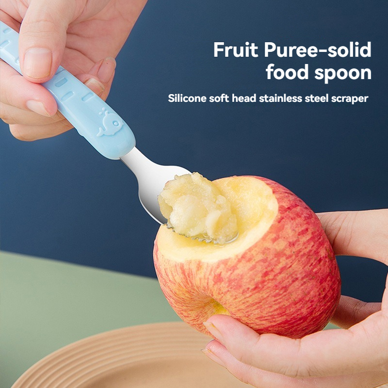 Baby Food Apple - Baby Food Scraper Spoon - Dual-Head