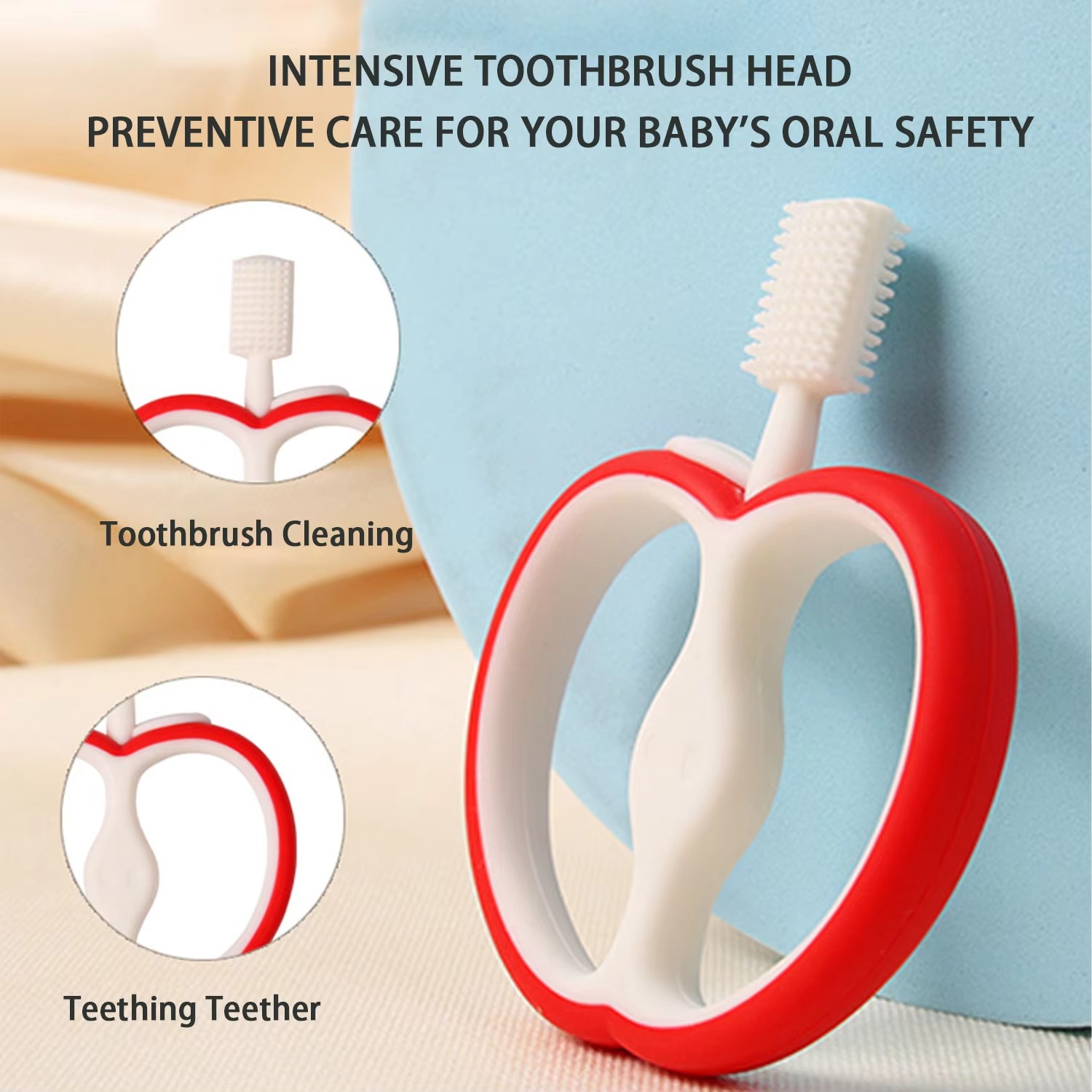 Cute Apple Silicone Teether, F - Baby Food Apple review and price