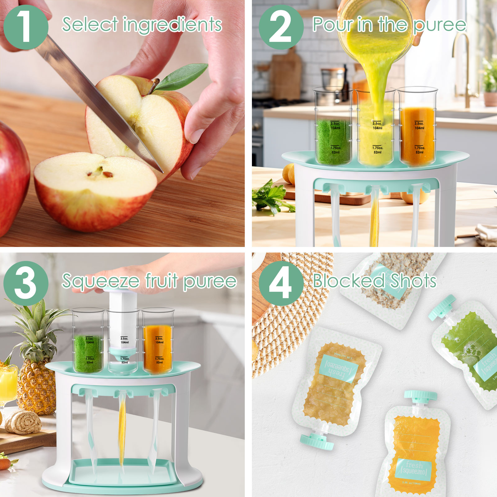 Squeeze Station for Baby Reusa - Baby Food Pouches 1 Year Old review and price