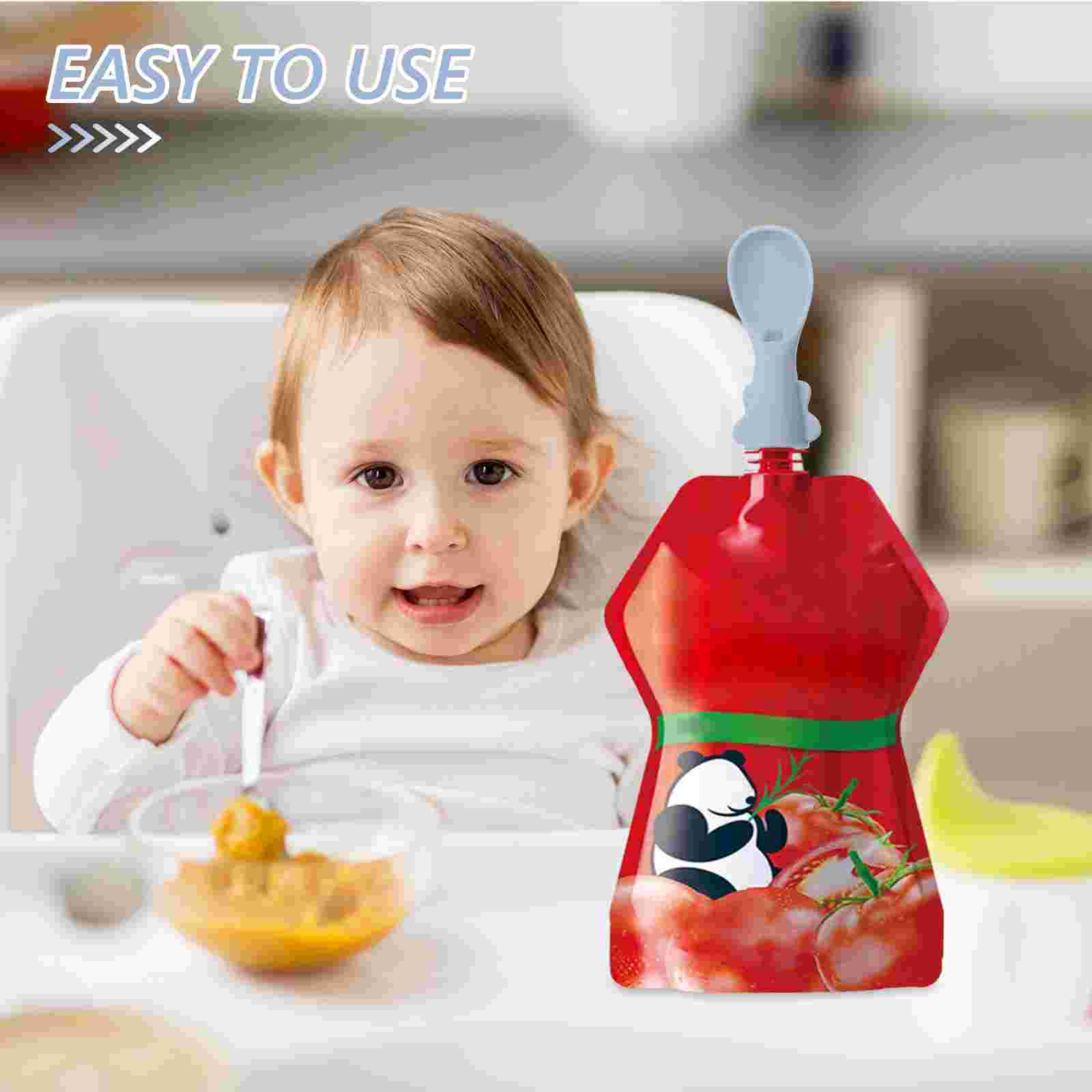 4 Pcs Baby Bag Spoon Set Spoon - Baby Food Pouches 1 Year Old review and price