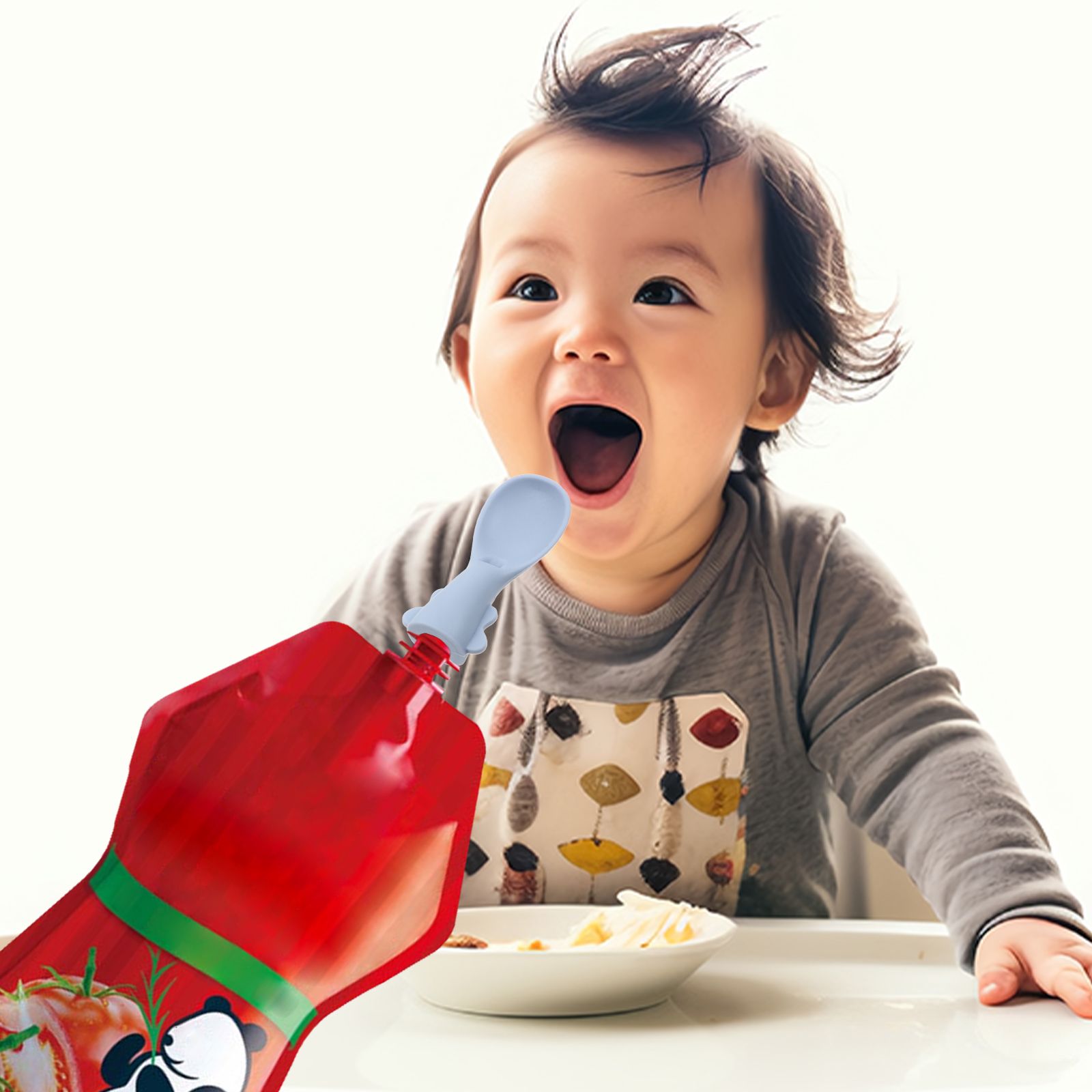 4 Pcs Baby Bag Spoon Set Spoon - Baby Food Pouches 1 Year Old review and price